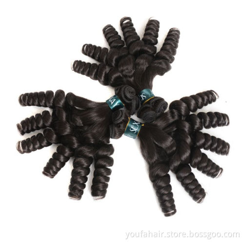 Unprocessed Mink Brazilian Human Hair Cuticle Aligned Full Thick Super Bouncy Funmi Double Drawn Fancy Curl Remy Hair Bundles